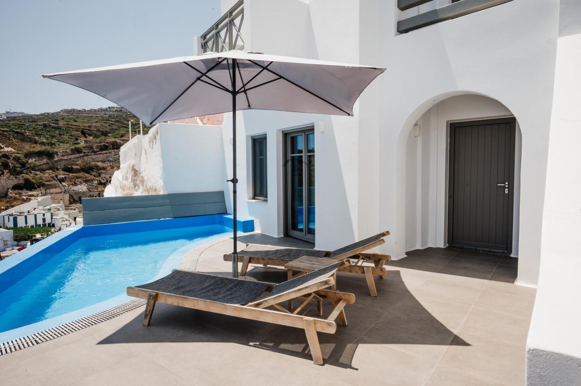 Amphitrite Suites Santorini Vóthon Rom bilde